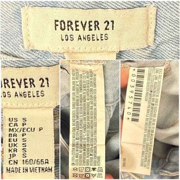 Forever 21 Light Blue Denim Mini Skirt Button Front Size Small - Picture 3 of 3